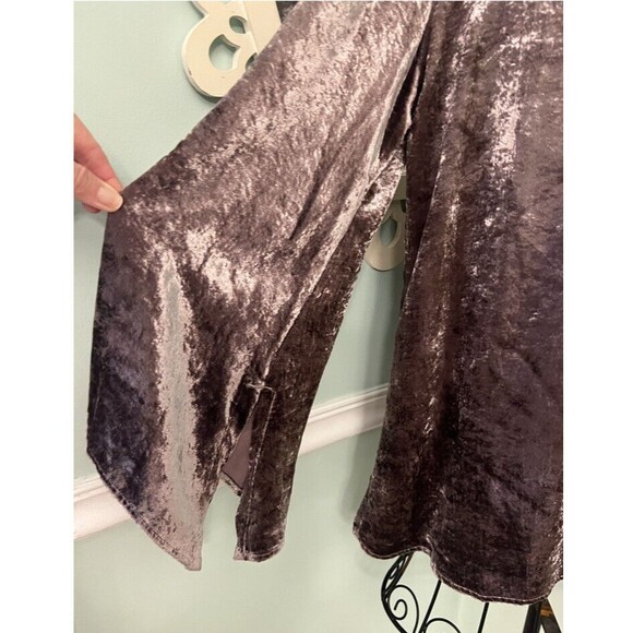 Soft Surroundings Purple Velvet Mirelle Bell Sleeve Boho Blouse Size M - Picture 4 of 6